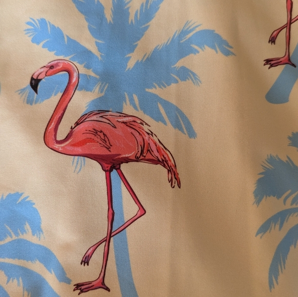 Tropical Bros Flamingo Print Men's Shirt Size XL - Picture 3 of 7